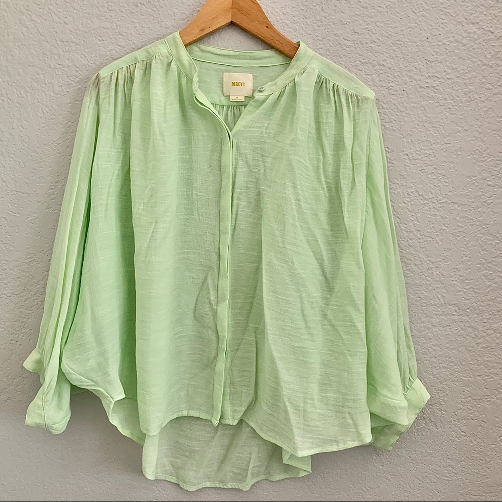 MAEVE green batwing top size M